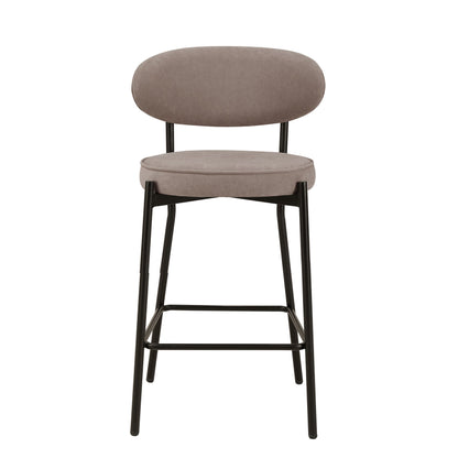 Mia Set of 2 Barstools - Matte Velvet - Sand