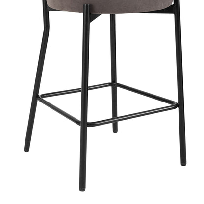 Mia Set of 2 Barstools - Matte Velvet - Taupe