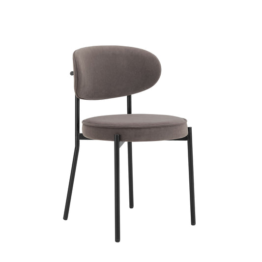 Mia Set of 2 Dining Chairs - Matte Velvet - Taupe