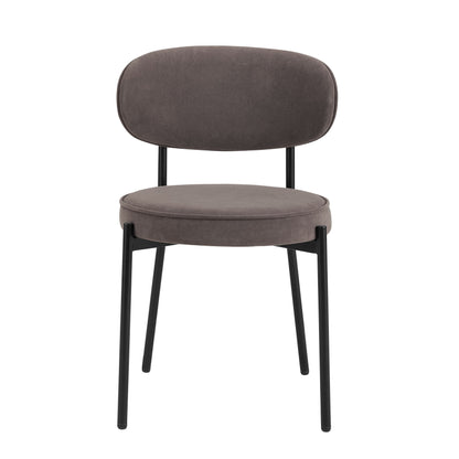 Mia Set of 2 Dining Chairs - Matte Velvet - Taupe
