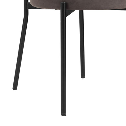 Mia Set of 2 Dining Chairs - Matte Velvet - Taupe