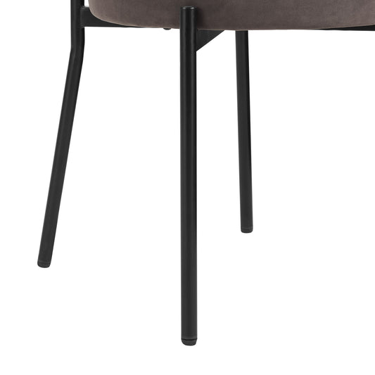 Mia Set of 2 Dining Chairs - Matte Velvet - Taupe