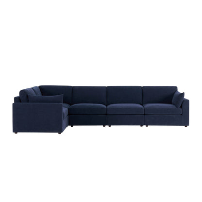 Miami Left Hand Large L-Shape Sofa - Chenille Navy