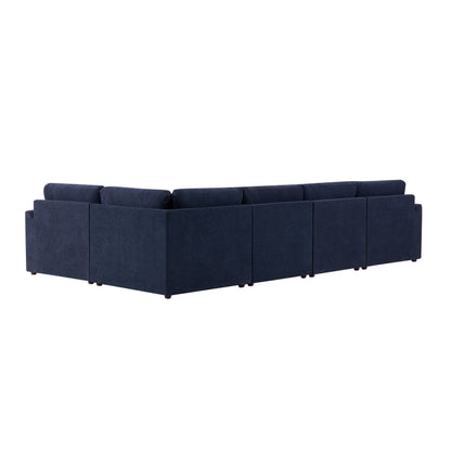 Miami Left Hand Large L-Shape Sofa - Chenille Navy