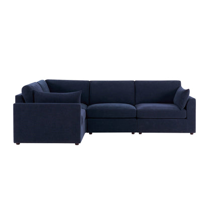 Miami Left Hand Small L-Shape Sofa - Chenille Navy