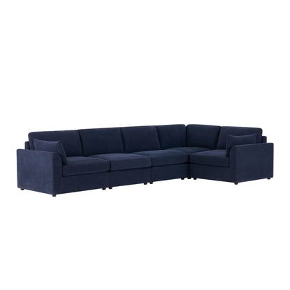 Miami Right Hand Large L-Shape Sofa  - Chenille Navy
