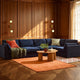 Miami Right Hand Large L-Shape Sofa  - Chenille Navy