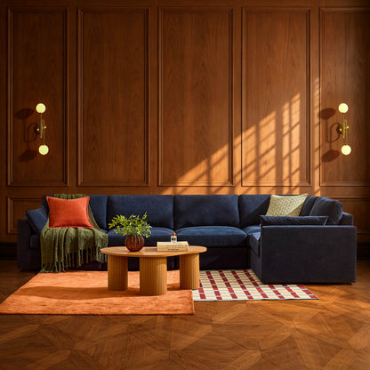 Miami Right Hand Large L-Shape Sofa  - Chenille Navy