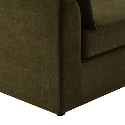 Miami Right Hand Large L-Shape Sofa - Chenille Olive