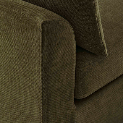 Miami Right Hand Large L-Shape Sofa - Chenille Olive