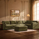 Miami Right Hand Large L-Shape Sofa - Chenille Olive