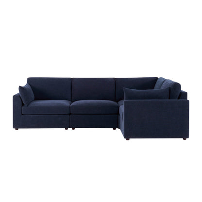 Miami Right Hand Small L-Shape Sofa - Chenille Navy