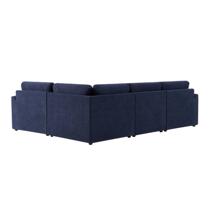 Miami Right Hand Small L-Shape Sofa - Chenille Navy