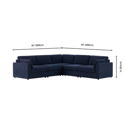Miami Right Hand Corner Sofa - Chenille Navy