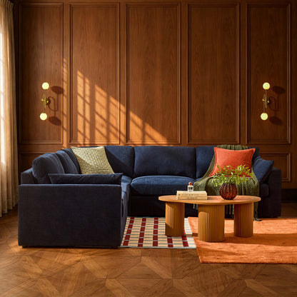 Miami Left Hand Corner Sofa - Chenille Navy