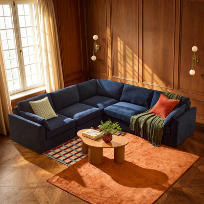 Miami Left Hand Corner Sofa - Chenille Navy
