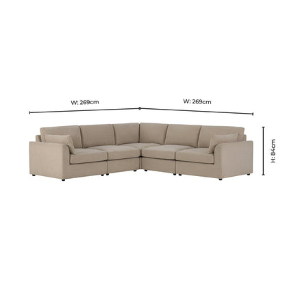 Miami Left Hand Corner Sofa - Chenille Oatmeal