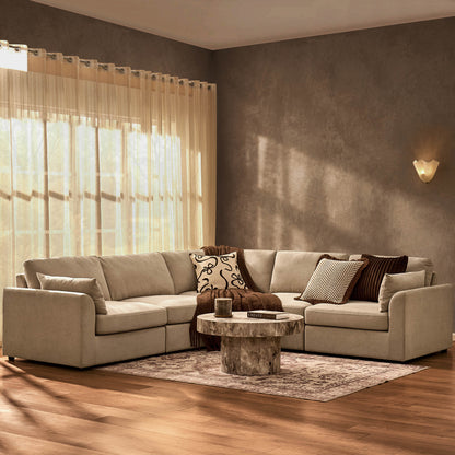 Miami Left Hand Corner Sofa - Chenille Oatmeal