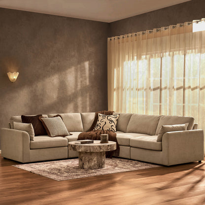 Miami Right Hand Corner Sofa - Chenille Oatmeal