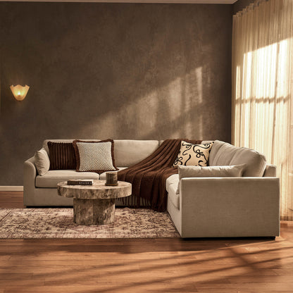 Miami Right Hand Corner Sofa - Chenille Oatmeal