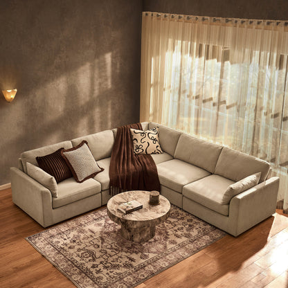 Miami Right Hand Corner Sofa - Chenille Oatmeal