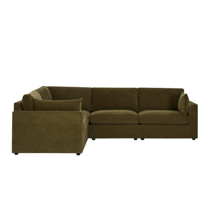 Miami Left Hand Corner Sofa - Chenille Olive