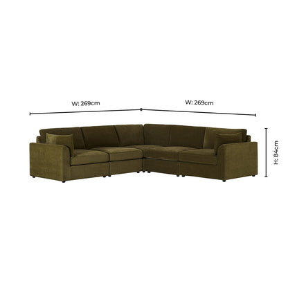 Miami Right Hand Corner Sofa - Chenille Olive