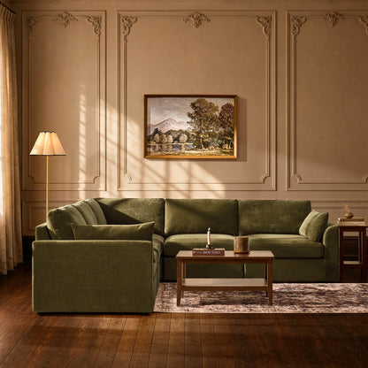 Miami Left Hand Corner Sofa - Chenille Olive