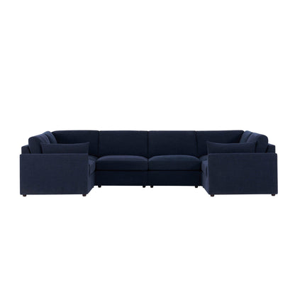 Miami U Shape Sofa - Chenille Navy