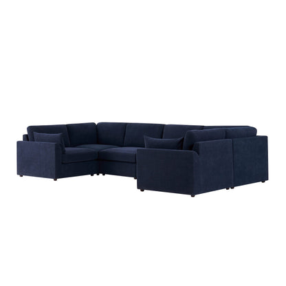 Miami U Shape Sofa - Chenille Navy