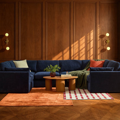 Miami U Shape Sofa - Chenille Navy