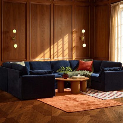 Miami U Shape Sofa - Chenille Navy