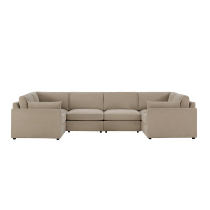 Miami U Shape Sofa - Chenille Oatmeal
