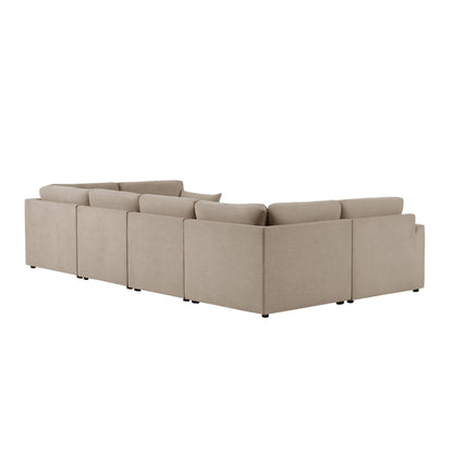 Miami U Shape Sofa - Chenille Oatmeal
