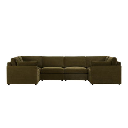Miami U Shape Sofa - Chenille Olive