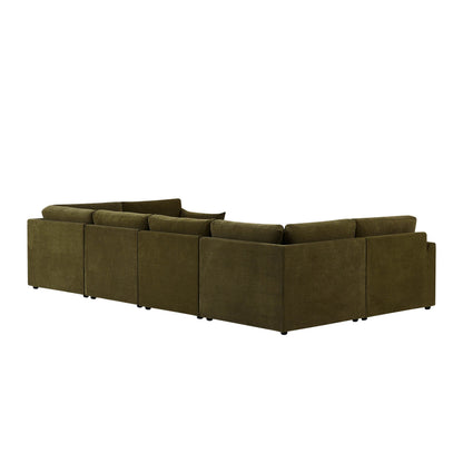 Miami U Shape Sofa - Chenille Olive