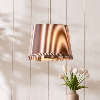 Millie Stripe Frill Edge Ceiling Shade - Mocha Brown