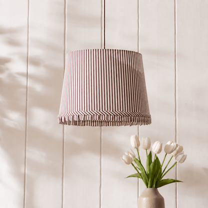 Millie Stripe Frill Edge Ceiling Shade - Mocha Brown