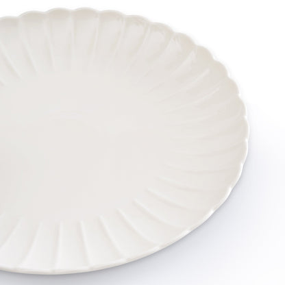 Mira Scalloped Set of 4 Dinner Plates - Off White