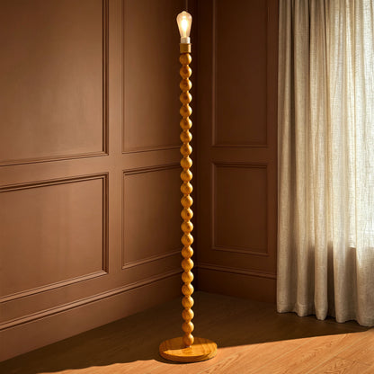 Mix and Match Floor Lamp Base Bobbin - Light Wood