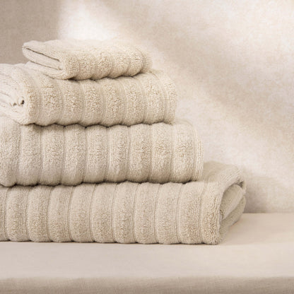 Monaco Plush Ribbed Cotton Towel Collection - Mushroom