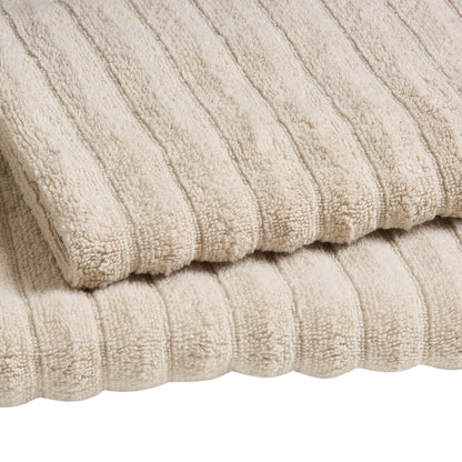 Monaco Plush Ribbed Cotton Towel Collection - Mushroom