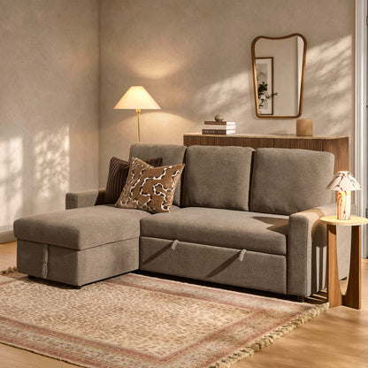 Monroe Sofa Bed - Chenille mushroom