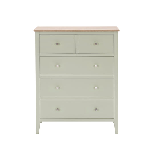 Nell 5 Drawer Chest - Sage Green