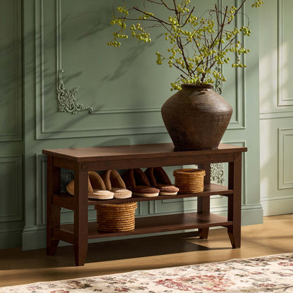 Nell Shoe Storage Bench - Walnut