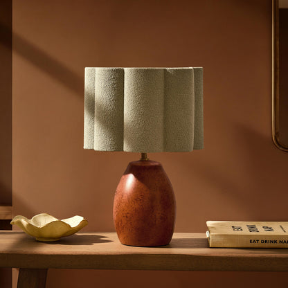 Nikki Ceramic Boucle Shade Lamp - Brown