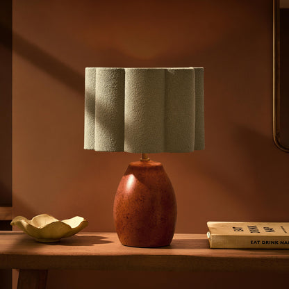 Nikki Ceramic Boucle Shade Lamp - Brown
