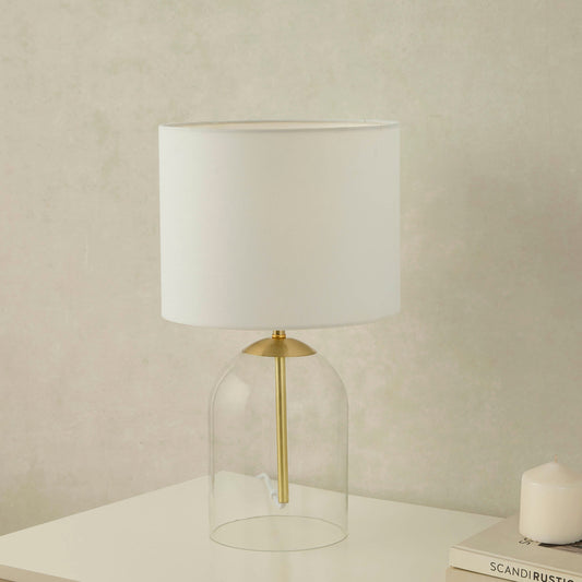 Nova Clear Glass Table Lamp - Gold