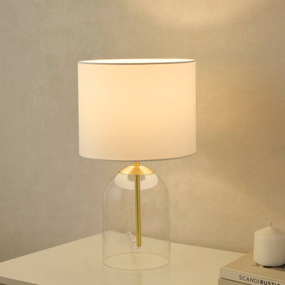 Nova Clear Glass Table Lamp - Gold