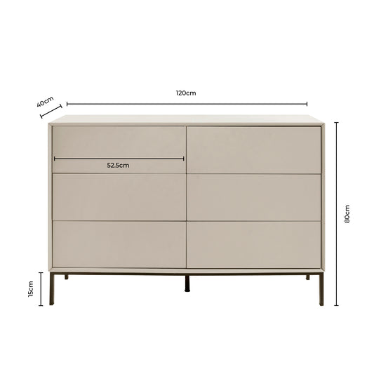 Nova 6 Drawer Chest - Taupe